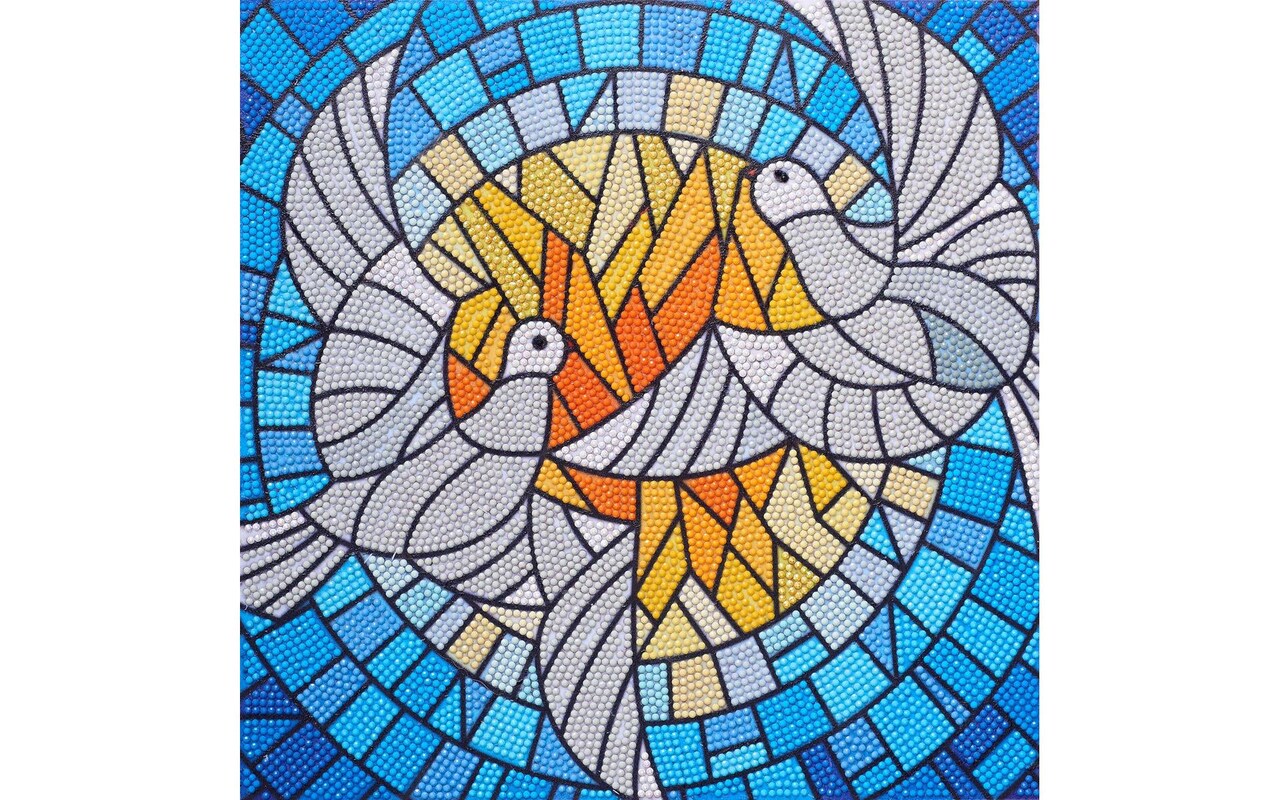 DIAMOND ART BY LEISURE ARTS Stain Glass Dove, 12x12, Intermediate Diamond  Painting Kits for Adults, Diamond Art for Adults, Diamond Art Kit, Diamond  Art Painting